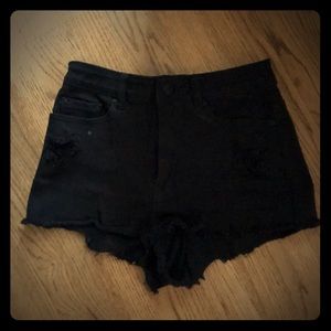 BDG black jean shorts